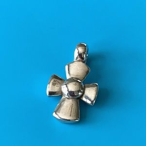 James Avery Beacon Cross Retired Silver Pendant (size of a dime)